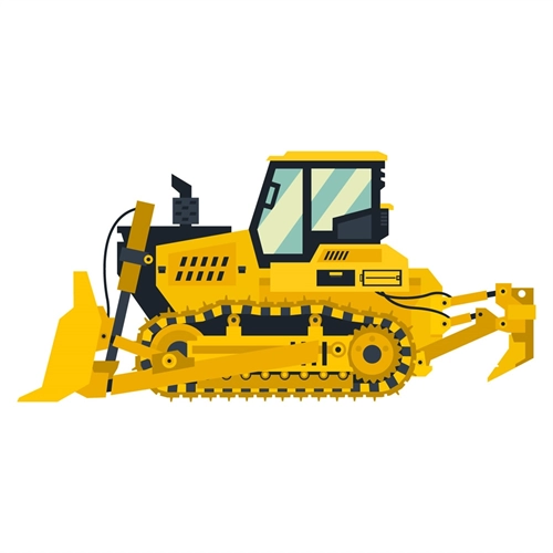 Construction Theme Bulldozer Transparent Sticker